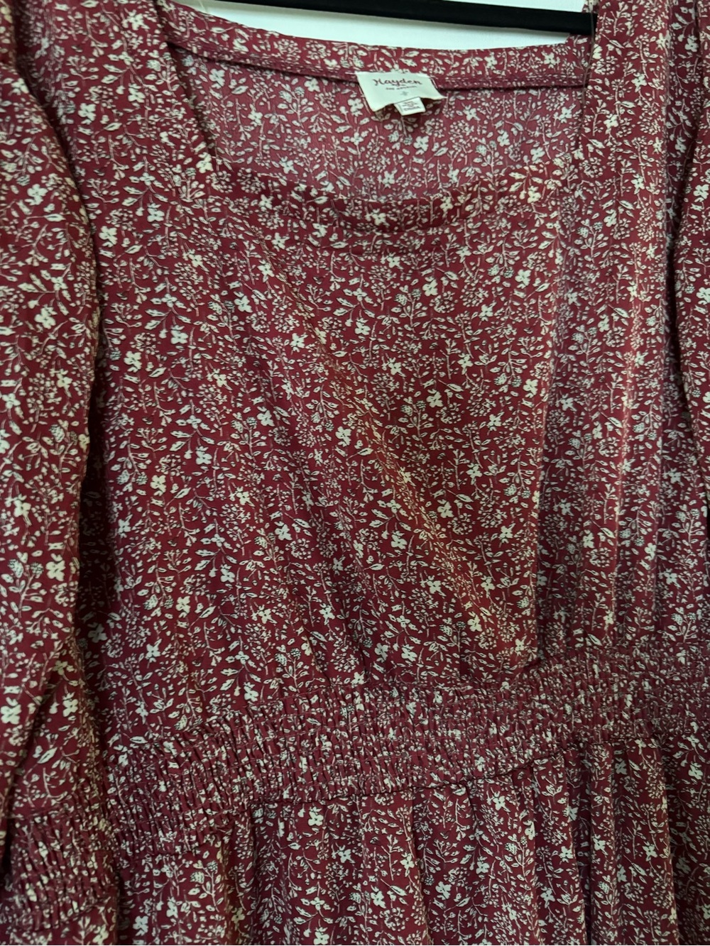 Hayden Dusty Rose Floral Square-Neck Long Sleeve Midi Dress - Picture 5 of 6